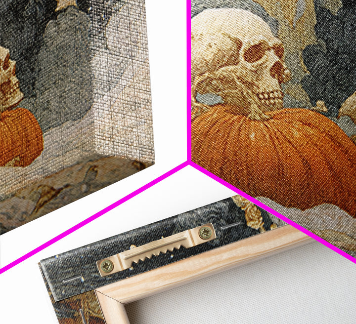 Desert Halloween, Symbolist Death Art, Landscape Wall Art, Macabre Wall Art, Framed Canvas Print, Halloween Wall Art