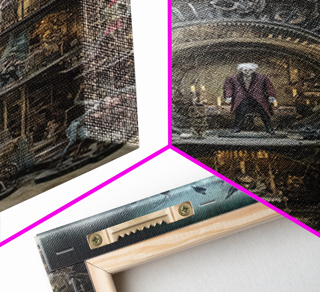 The Clockwork Haunted House, Gothic Nightmare Art, Vertical Wall Art, Macabre Wall Art, Canvas Print, Halloween Wall Art