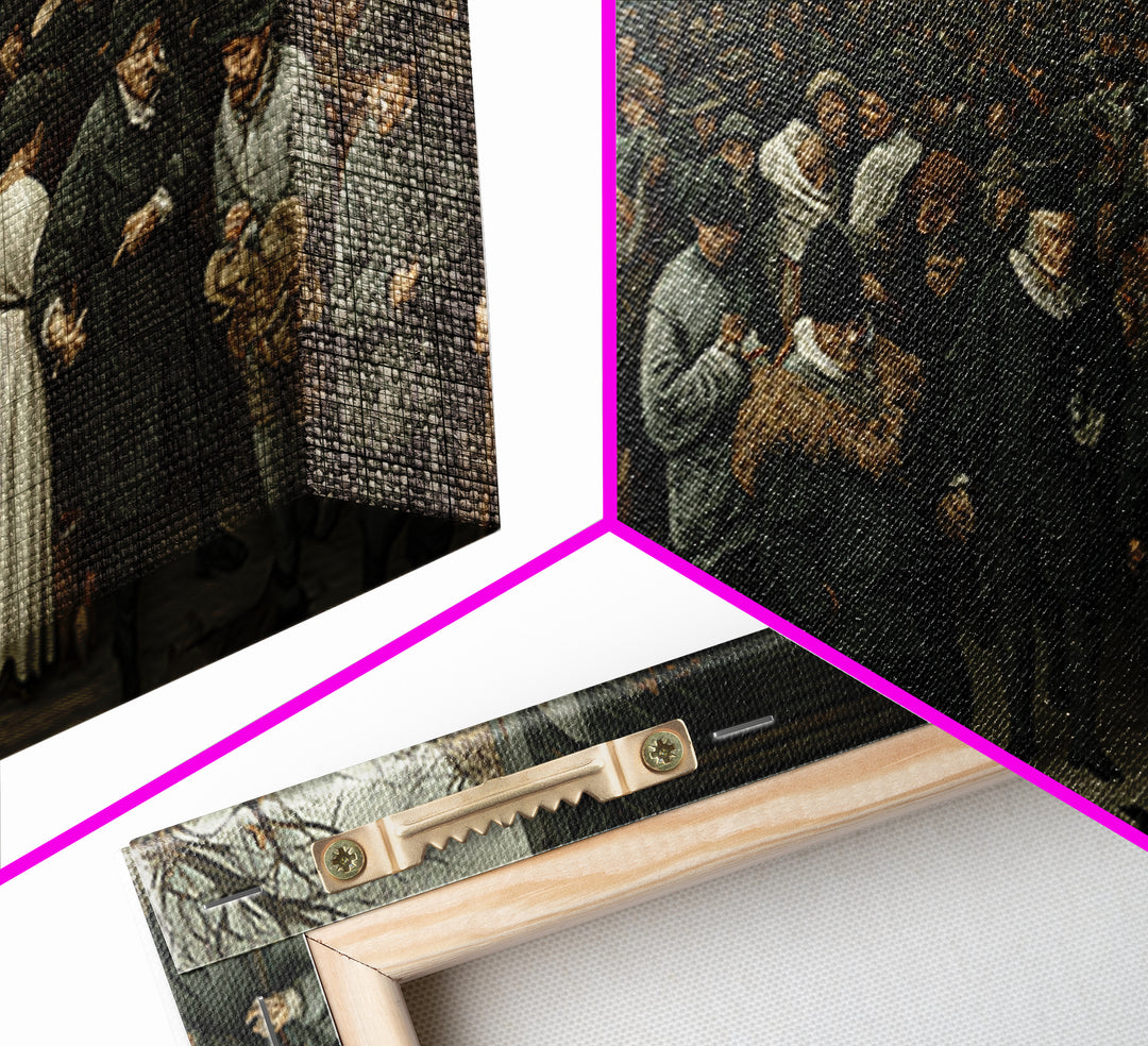 The Infinite Hallway, Northern Renaissance Horror, Wide Panoramic Art, Gothic Horror Wall Art, Canvas Print, Halloween Wall Art