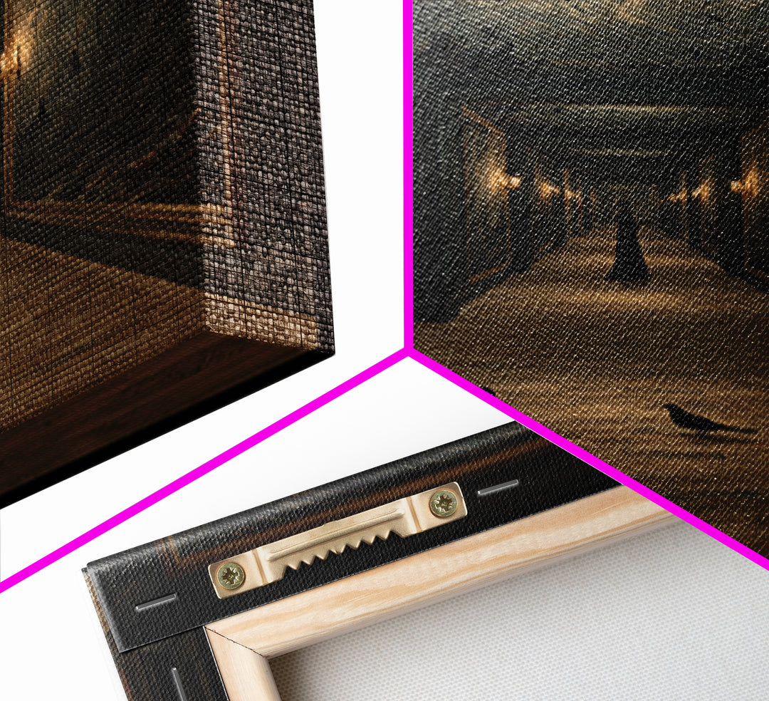 The Infinite Hallway, Baroque Witchcraft Art, Square Wall Art, Macabre Wall Art, Canvas Print, Halloween Wall Art, Horror Wall Art