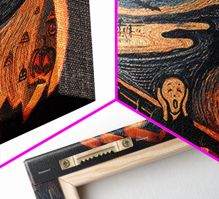 The Moon Inside A Pumpkin, Expressionist Gothic Art, Landscape Wall Art, Dark Fantasy Wall Art, Framed Canvas Print, Halloween Wall Art