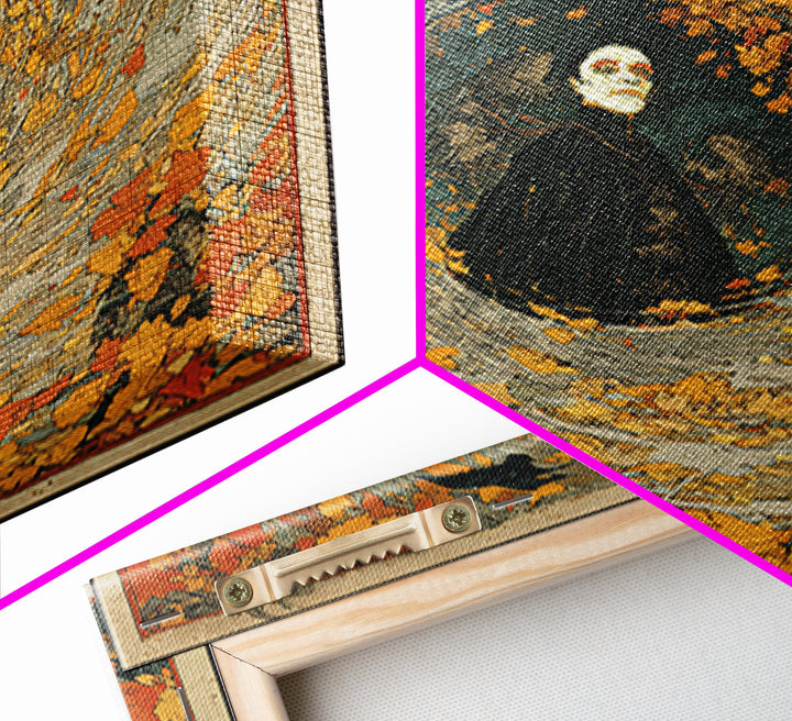 The Autumn-Leaf Ghost, Decadent Gothic Art, Square Wall Art, Macabre Wall Art, Canvas Print, Halloween Wall Art, Spooky Wall Decor