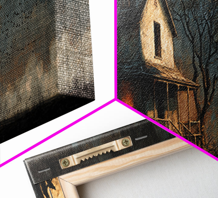 The Last House At The World'S Edge, Dark Romantic Horror Art, Extra Wide Wall Art, Dark Fantasy Wall Art, Framed Canvas Print