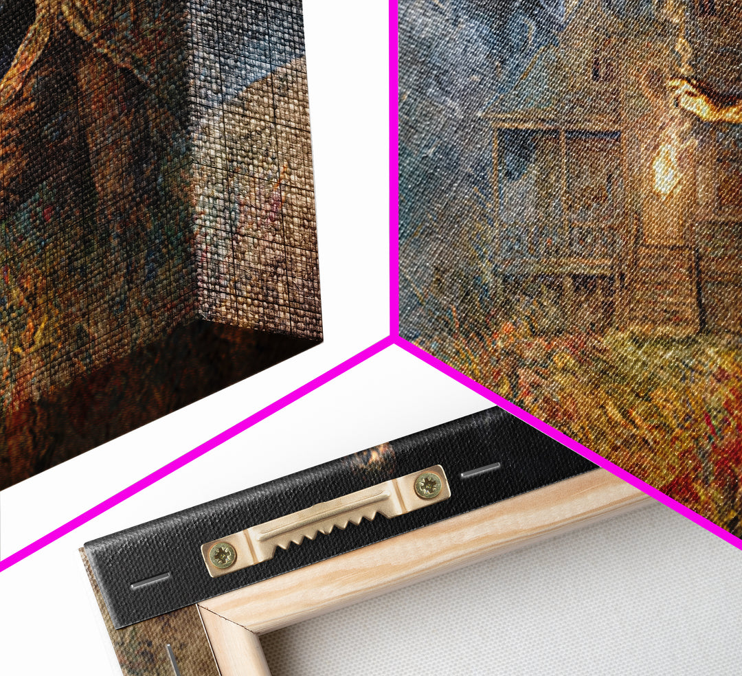 The Last House At The World'S Edge, Grotesque Carnival Art, Wide Panoramic Art, Macabre Wall Art, Canvas Print, Halloween Wall Art