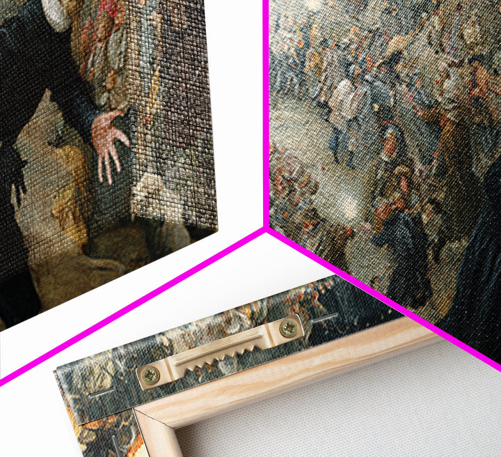 Halloween On Another Planet, Northern Renaissance Horror, Wide Panoramic Art, Gothic Horror Wall Art, Framed Canvas Print