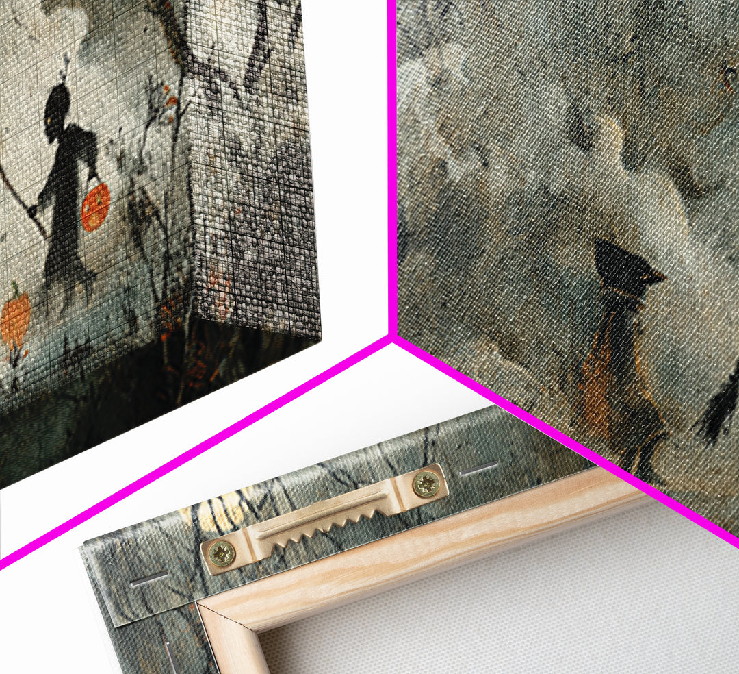 Halloween On Another Planet, Symbolist Dream Art, Wide Panoramic Art, Macabre Wall Art, Canvas Print, Halloween Wall Art