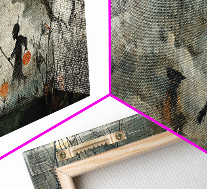 Halloween On Another Planet, Symbolist Dream Art, Wide Panoramic Art, Macabre Wall Art, Canvas Print, Halloween Wall Art