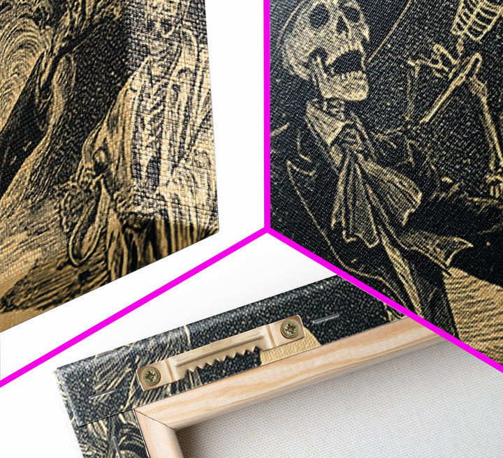 Halloween On Another Planet, Macabre Folk Print Art, Wide Panoramic Art, Gothic Horror Wall Art, Canvas Print