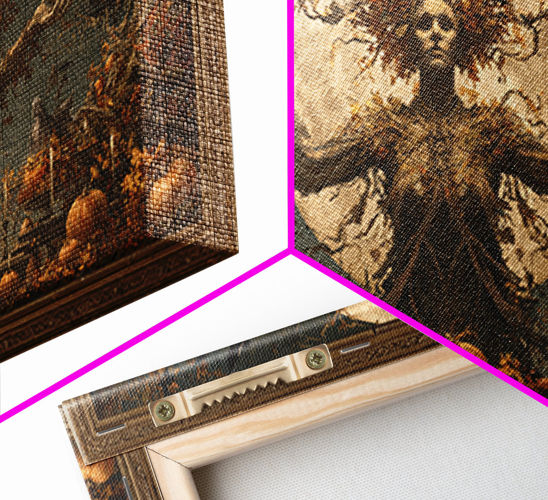 The Personification Of October, Apocalyptic Romantic Art, Wide Panoramic Art, Gothic Horror Wall Art, Canvas Print, Halloween Wall Art