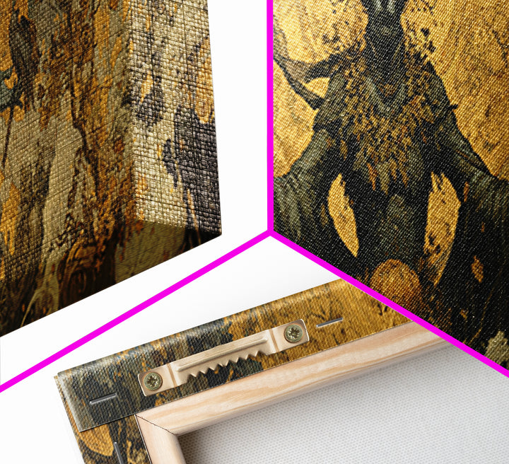 The Personification Of October, Ornate Symbolist Art, Extra Wide Wall Art, Dark Halloween Decor, Canvas Print, Halloween Wall Art