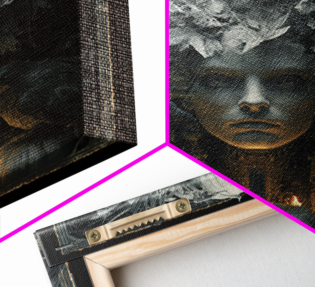The Personification Of October, Biomechanical Horror Art, Square Wall Art, Dark Halloween Decor, Canvas Print, Halloween Wall Art