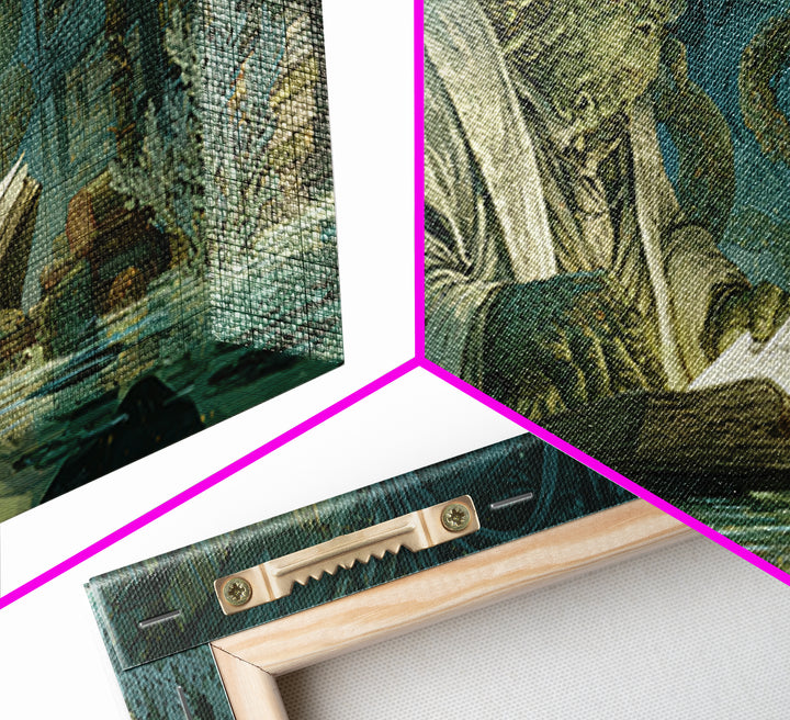 The Librarian Of Forbidden Tides, Expressionist Nightmare Art, Wide Panoramic Art, Macabre Wall Art, Canvas Print, Halloween Wall Art