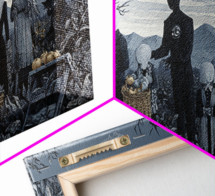 The Children Of The Star Orchard, Symbolist Dream Art, Wide Panoramic Art, Macabre Wall Art, Canvas Print, Halloween Wall Art