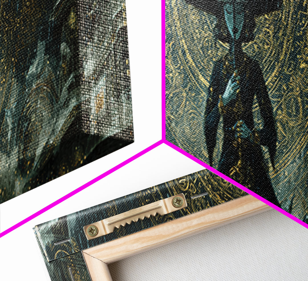 The Umbrella Of The Outer Rain, Ornate Symbolist Art, Extra Wide Wall Art, Eldritch Wall Decor, Framed Canvas Print