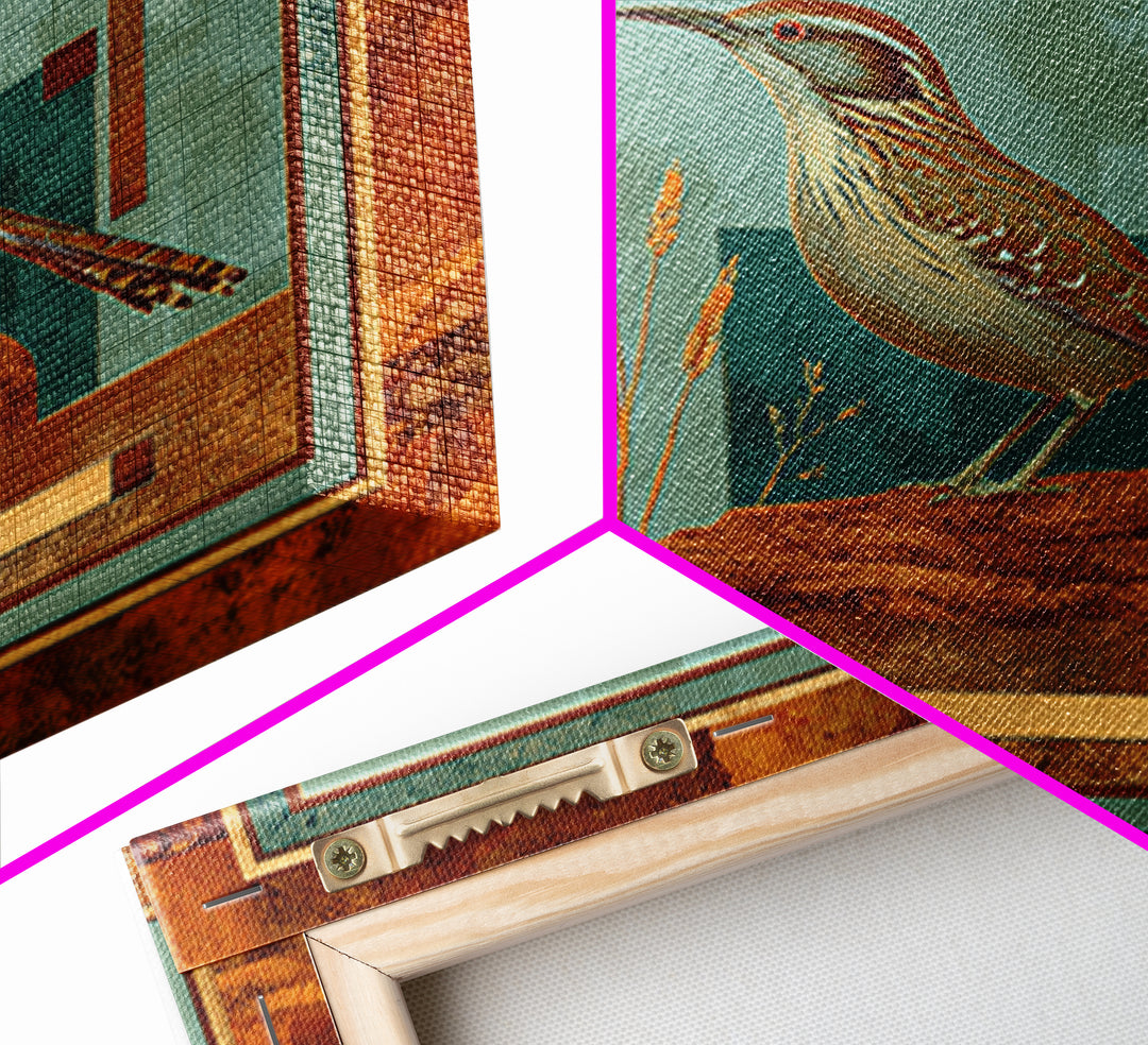 Roadrunner Bird in a Dry Wash Canvas Print, Desert Art, Living Room Art, Southwestern Decor, Watercolor Art, Desert, DES-1x1-14