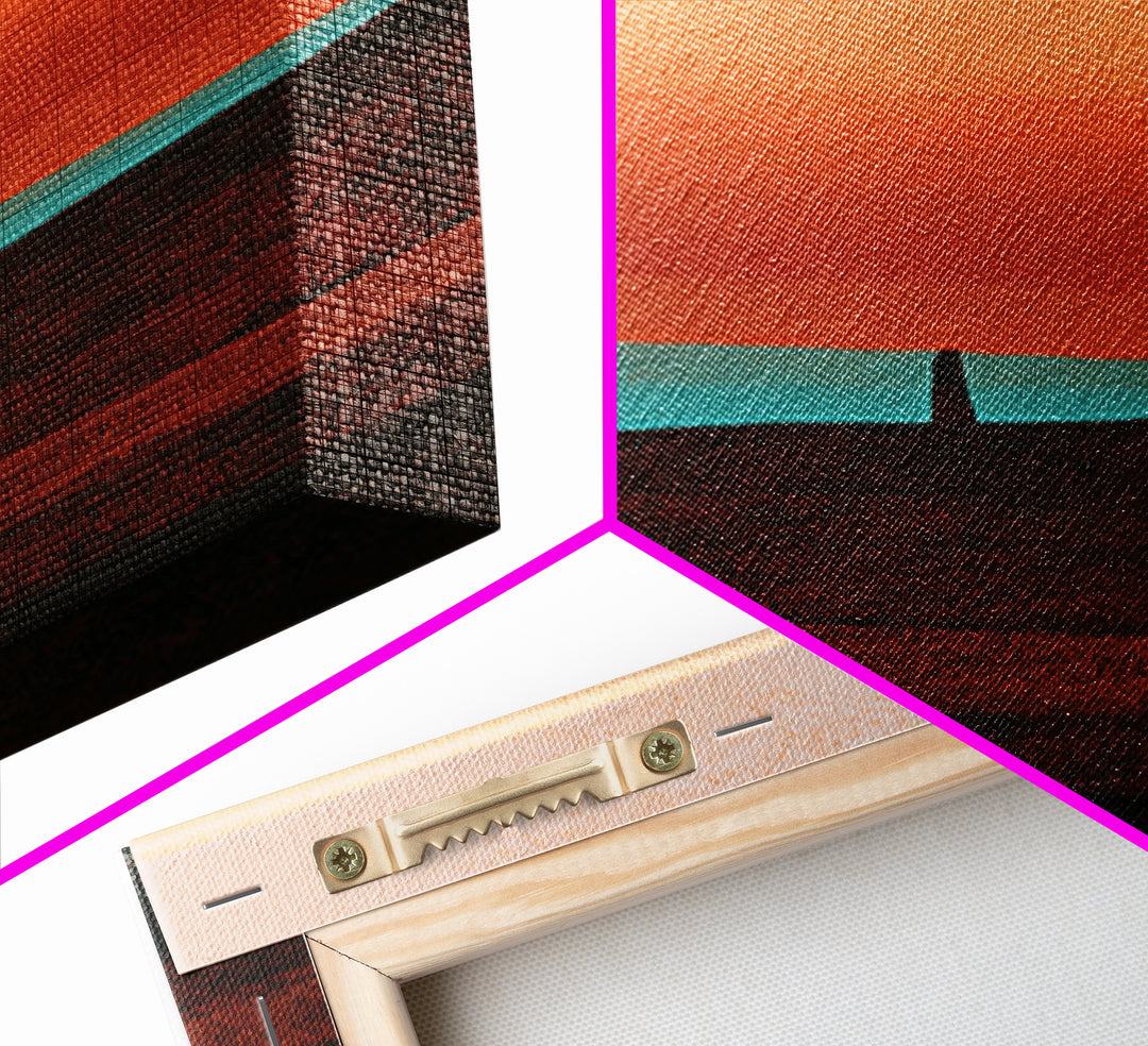 Abstract Heatwave Horizon Framed Canvas Print, Desert Art, Contemporary Art, Southwestern Decor, Fine Art, Desert, Original Art, DES-1x1-37