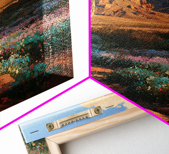 Desert Wildflowers After Spring Rain Framed Canvas Print, Desert Art, Modern Wall Art, Southwestern Decor, Watercolor Art, DES-1x1-52