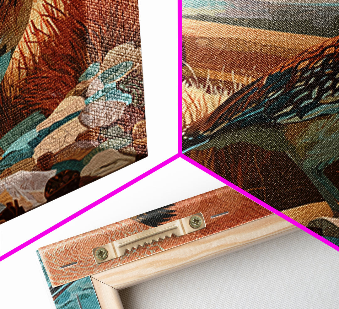Roadrunner Bird in a Dry Wash Framed Canvas Print, Desert Art, Statement Artwork, Southwestern Decor, Fine Art, Desert, DES-1x1-62