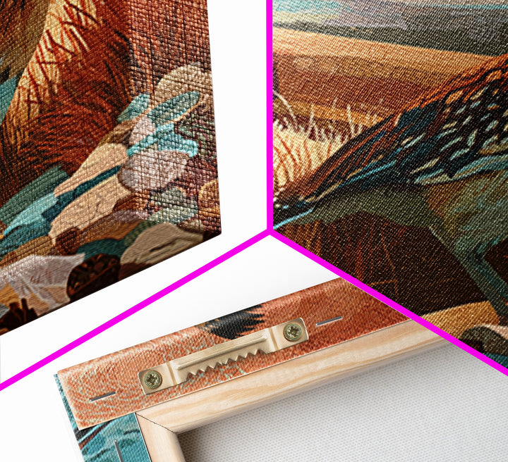 Roadrunner Bird in a Dry Wash Framed Canvas Print, Desert Art, Statement Artwork, Southwestern Decor, Fine Art, Desert, DES-1x1-62