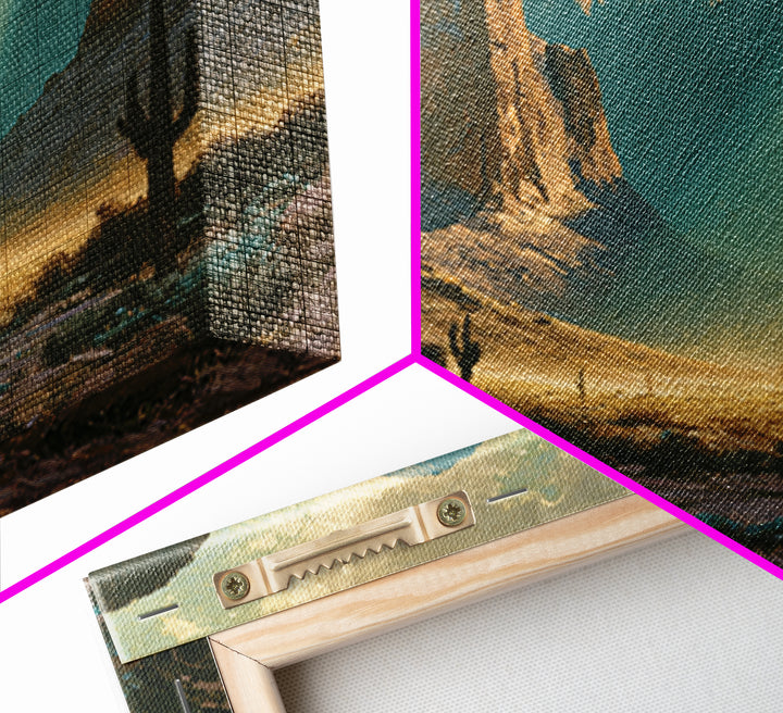 Sandstone Canyon with Dramatic Light Beam Framed Canvas Print, Desert Art, Boho Decor, Southwestern Decor, Fine Art, Desert, DES-1x1-64