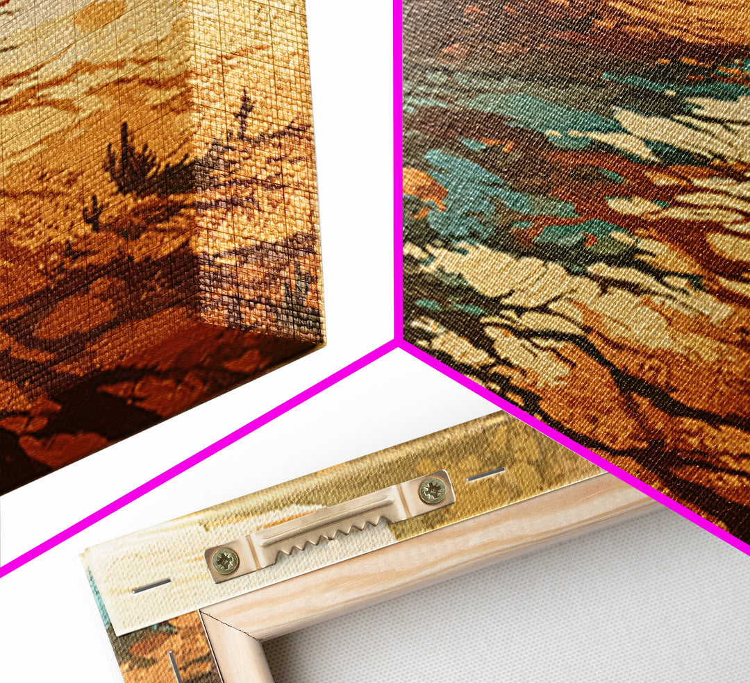 Wind Carved Dune Patterns from Above Framed Canvas Print, Desert Art, Western Wall Art, Southwestern Decor, Oil Painting, DES-1x1-68