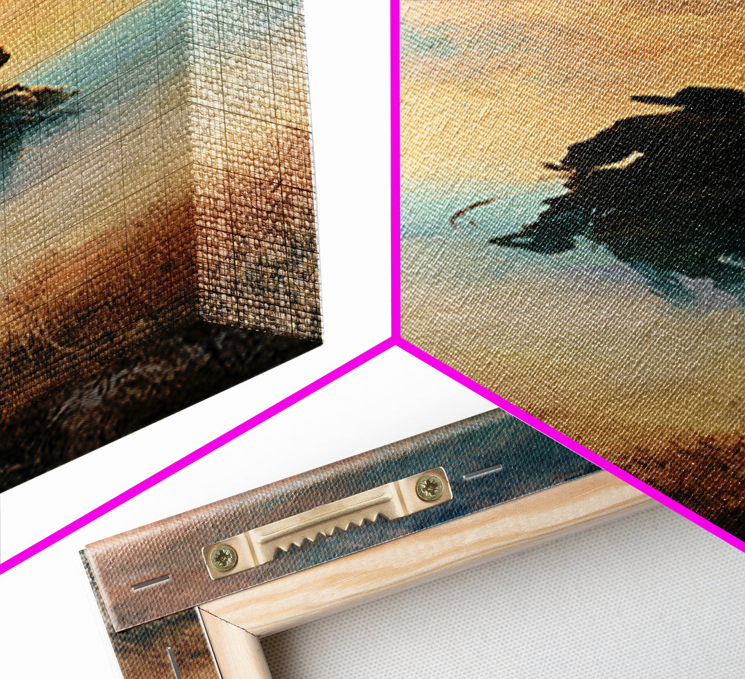 Dusty Horseback Rider at Sunset Canvas Print, Desert Art, Western Decor, Southwestern Decor, Fine Art, Desert, Modern Decor, DES-1x3-11