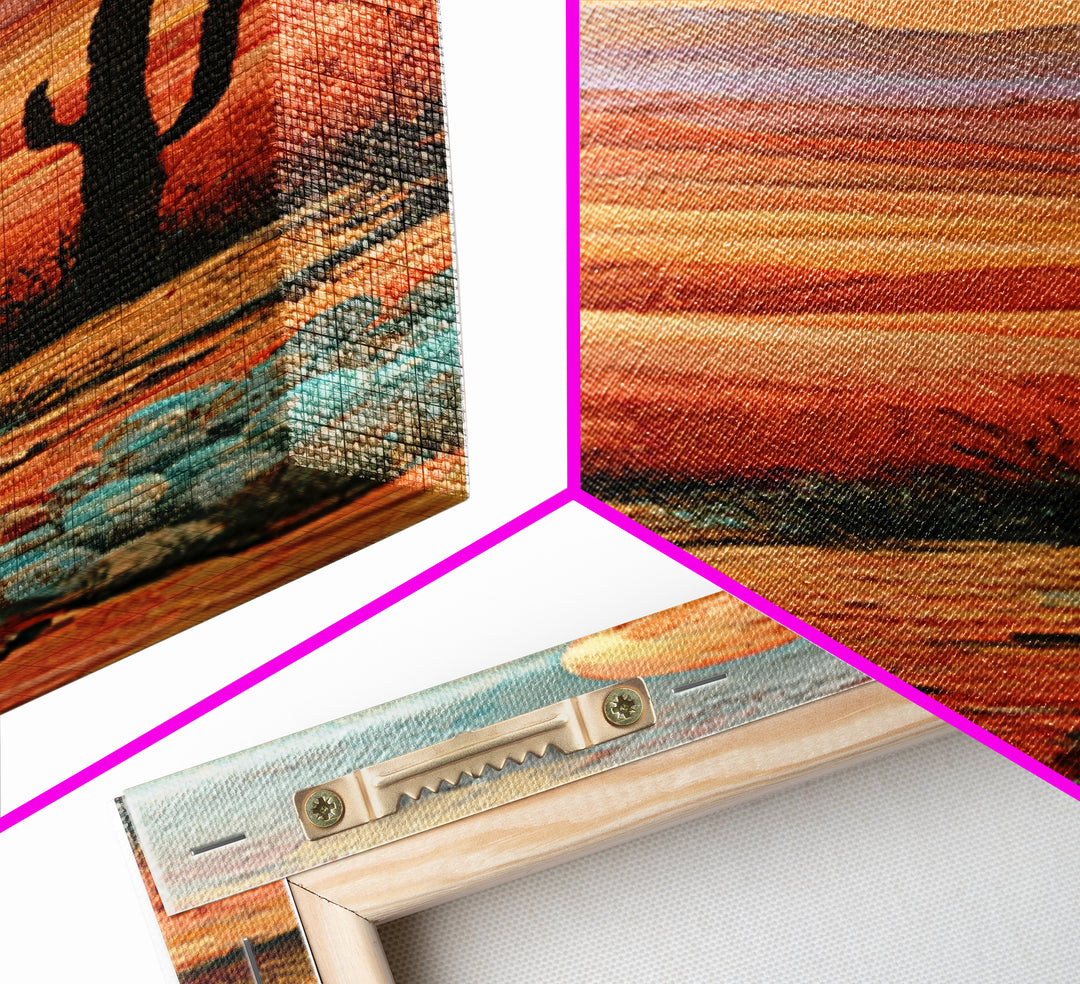 Desert Moon over Rolling Sand Canvas Print, Desert Art, Neutral Decor, Southwestern Decor, Oil Painting, Desert, Wall Decor, DES-1x3-22