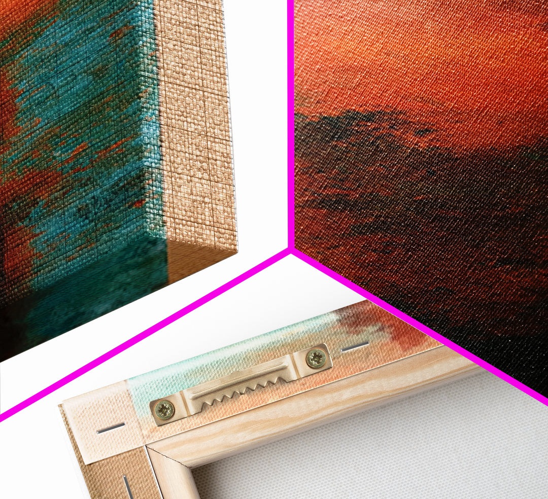 Abstract Heatwave Horizon Canvas Print, Desert Art, Boho Wall Art, Southwestern Decor, Fine Art, Desert, Living Room Art, DES-1x3-25