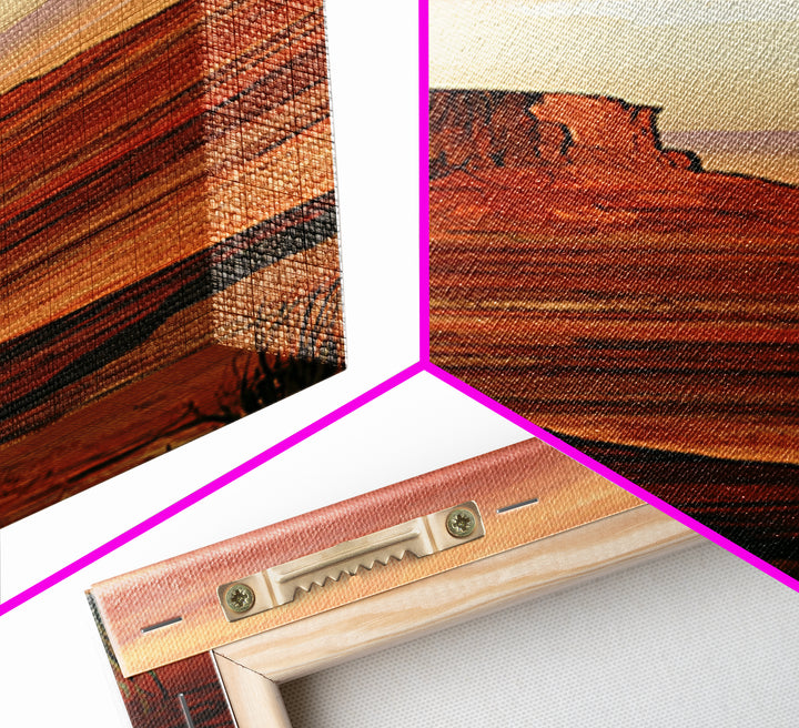Abstract Mesa Landscape Canvas Print, Desert Art, Digital Download Art, Southwestern Decor, Oil Painting, Desert, DES-1x3-39