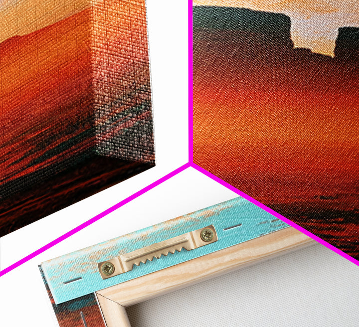 Monument Valley Silhouette Framed Canvas Print, Desert Art, Original Painting, Southwestern Decor, Desert, Bedroom Wall Art, DES-1x3-69