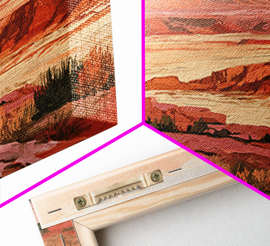 Abstract Mesa Landscape Framed Canvas Print, Desert Art, Original Art, Southwestern Decor, Fine Art, Desert, Landscape Wall Art, DES-2x1-23