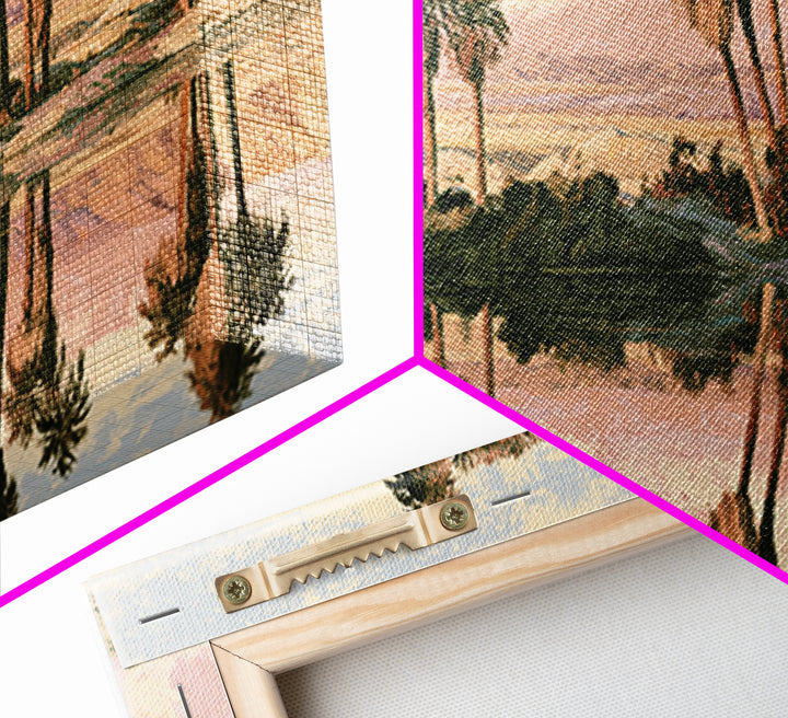 Palm Oasis Reflected Framed Canvas Print, Desert Art, Room Decor, Southwestern Decor, Fine Art, Desert, Abstract Wall Art, DES-2x1-35