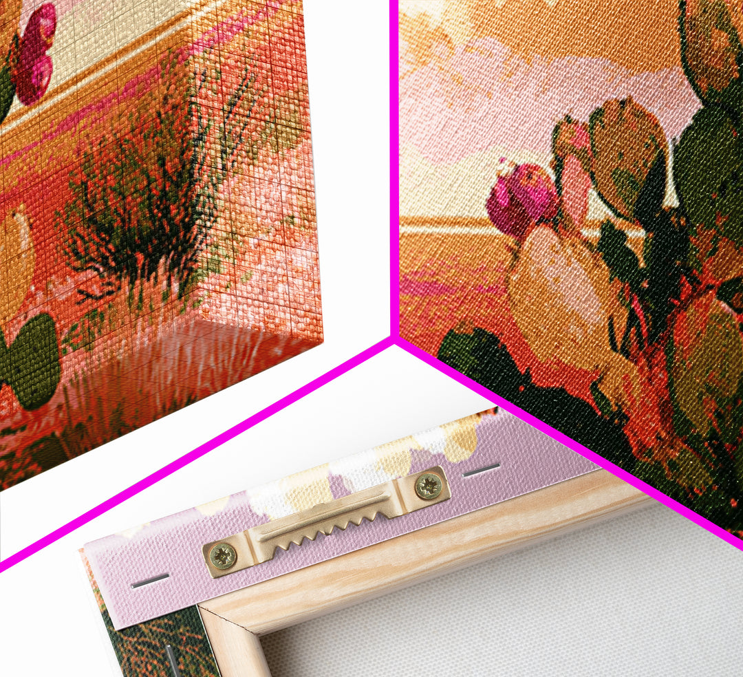 Prickly Pear Cactus Canvas Print, Desert Art, Bedroom Wall Art, Southwestern Decor, Fine Art, Desert, Fine Art Print, DES-2x1-63