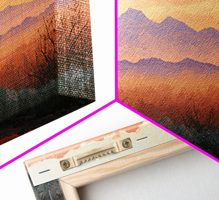 Saguaro Cactus under Orange Sunset Sky Canvas Print, Desert Art, Landscape Art, Southwestern Decor, Fine Art, Desert, DES-2x1-93