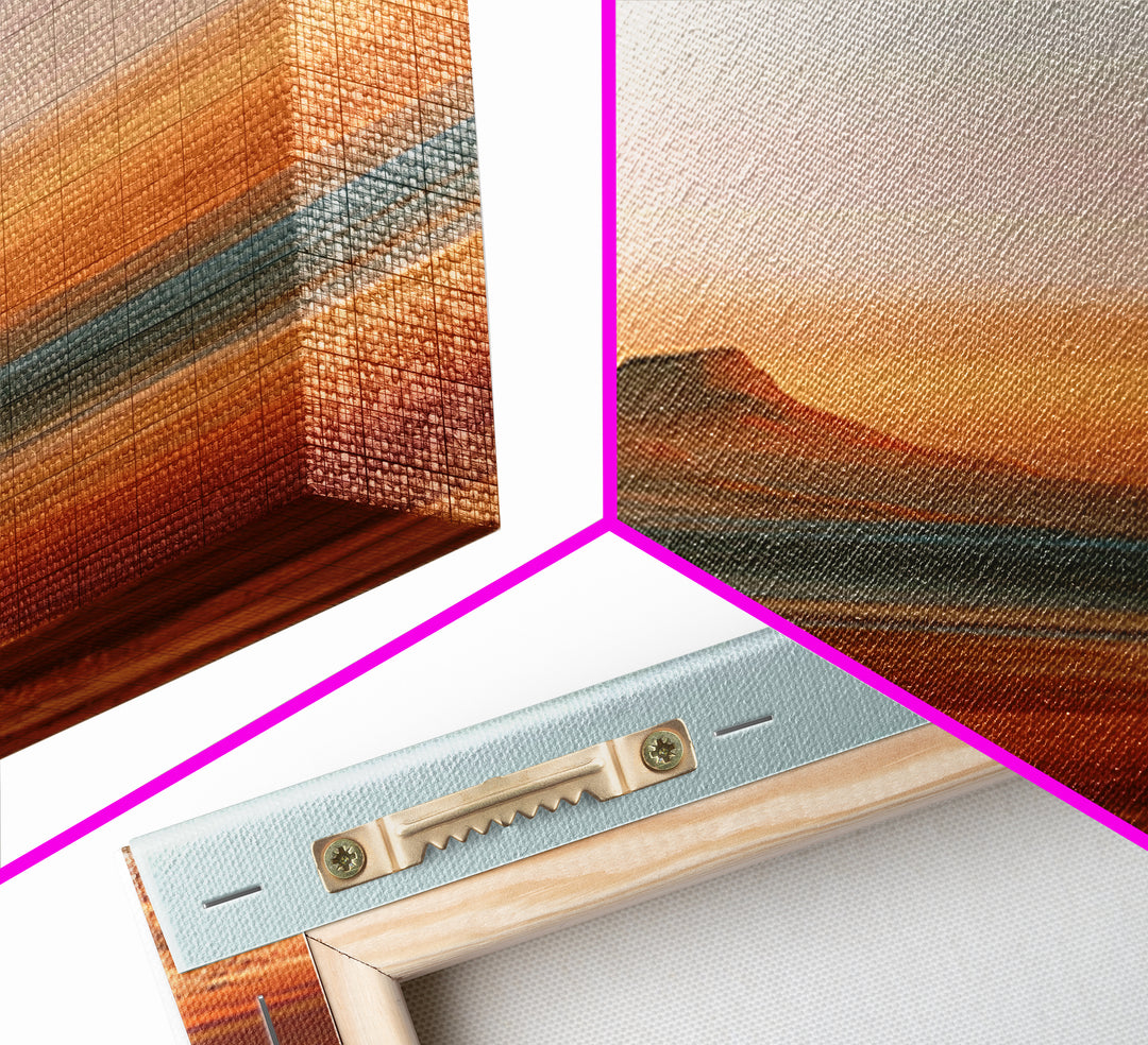Abstract Heatwave Horizon Framed Canvas Print, Desert Art, Living Room Decor, Southwestern Decor, Desert, Botanical Art, DES-2x3-21