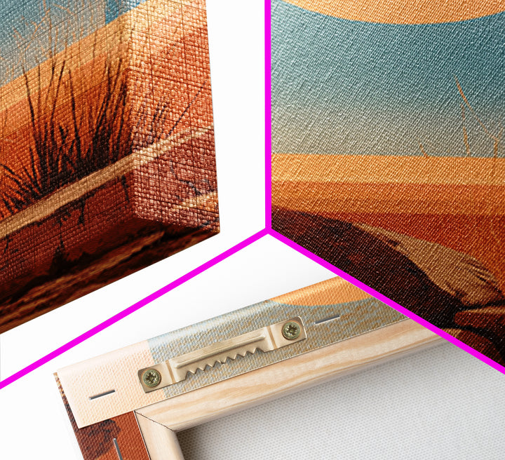 Minimal Beige Sun Framed Canvas Print, Desert Art, Digital Prints, Southwestern Decor, Oil Painting, Desert, Boho Wall Art, DES-2x3-6