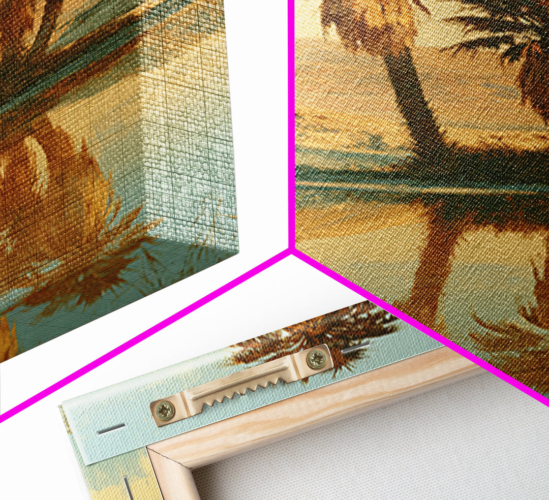 Palm Oasis Reflected Canvas Print, Desert Art, Living Room Art, Southwestern Decor, Oil Painting, Desert, Contemporary Art, DES-2x3-71