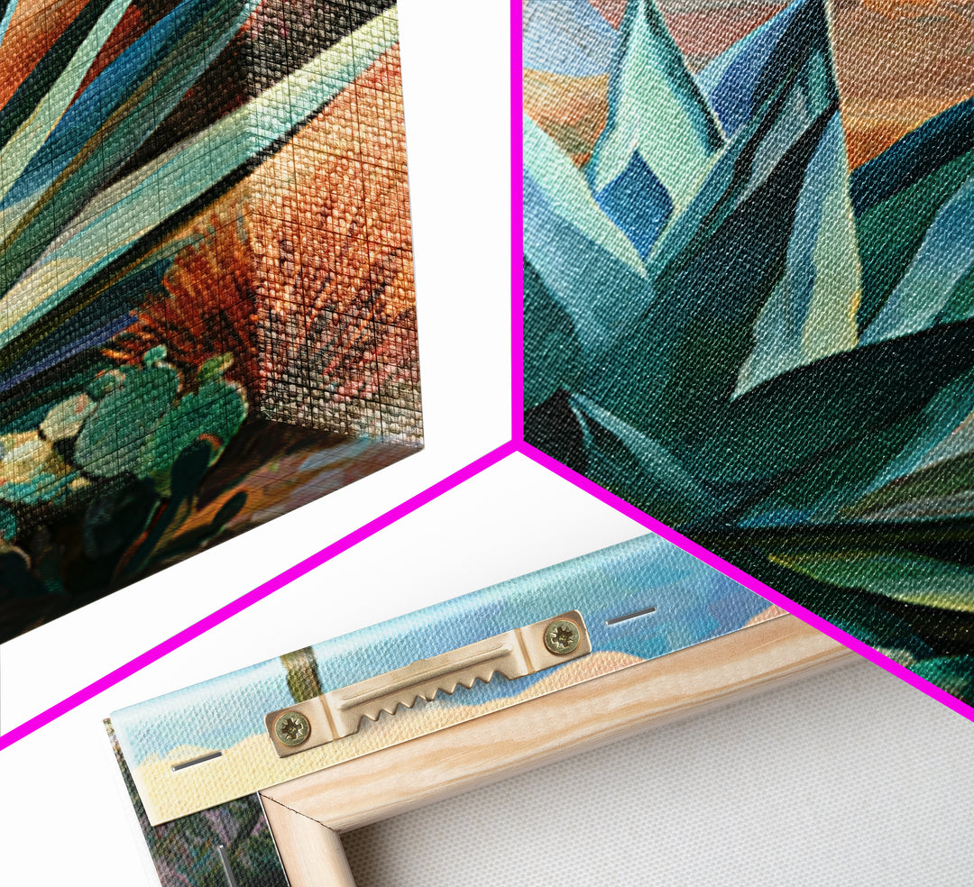 Agave Plant Closeup Framed Canvas Print, Desert Art, Art Print, Southwestern Decor, Fine Art, Desert, Original Painting, DES-2x3-8