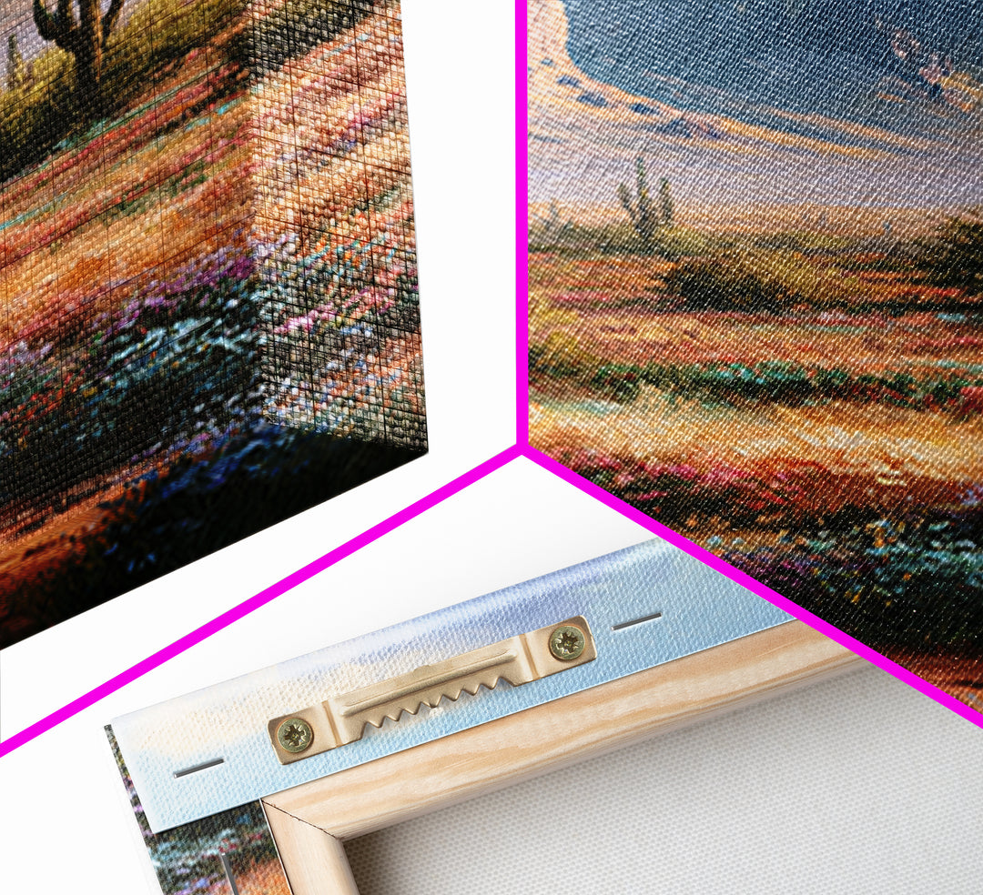 Desert Wildflowers After Spring Rain Framed Canvas Print, Desert Art, Wall Art, Southwestern Decor, Watercolor Art, Desert, DES-2x3-84
