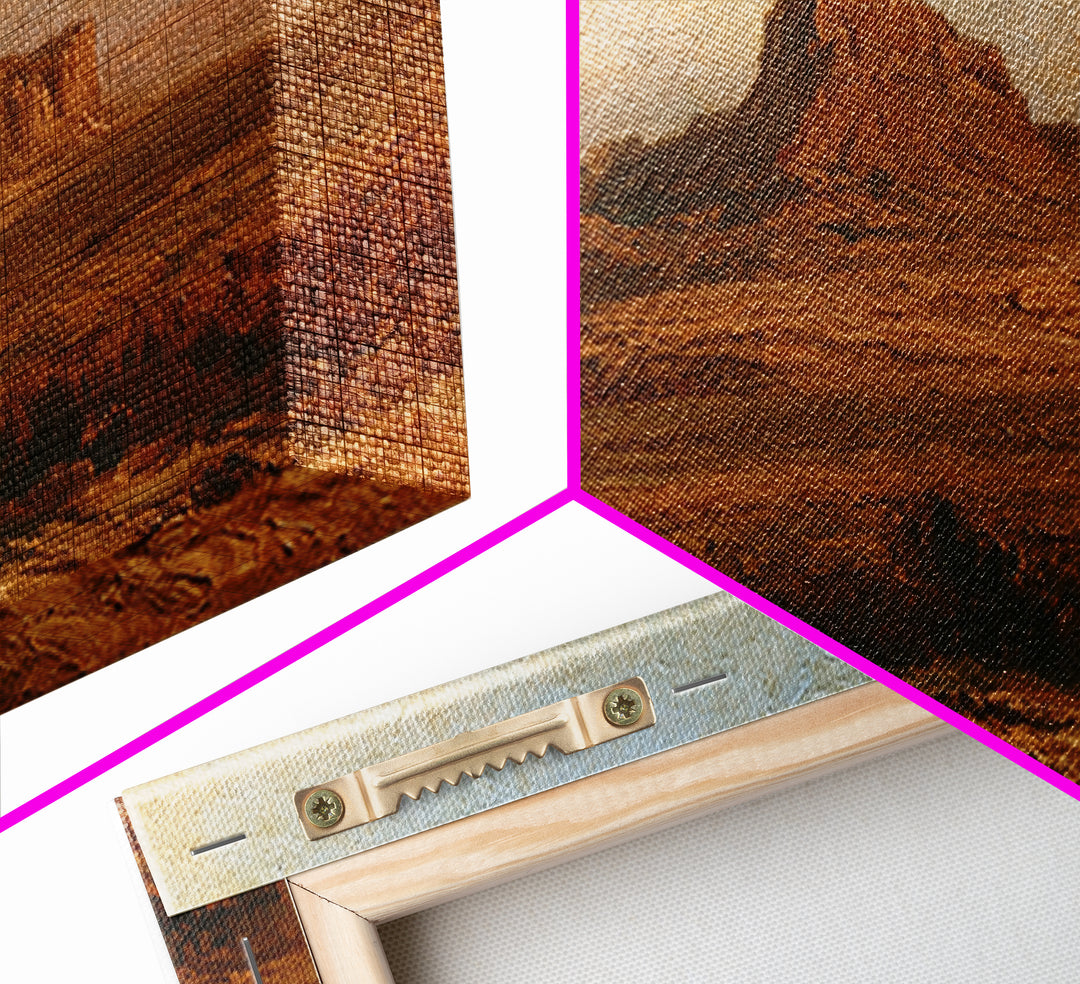 Abstract Mesa Landscape Canvas Print, Desert Art, Large Wall Art, Southwestern Decor, Watercolor Art, Desert, Western Wall Art, DES-3x1-43