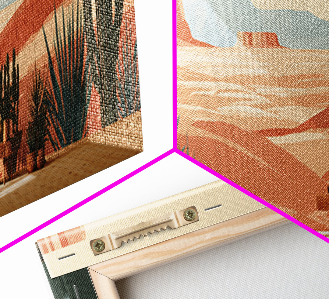 Wind Carved Dune Patterns from Above Framed Canvas Print, Desert Art, Art Print, Southwestern Decor, Oil Painting, Desert, DES-3x1-60