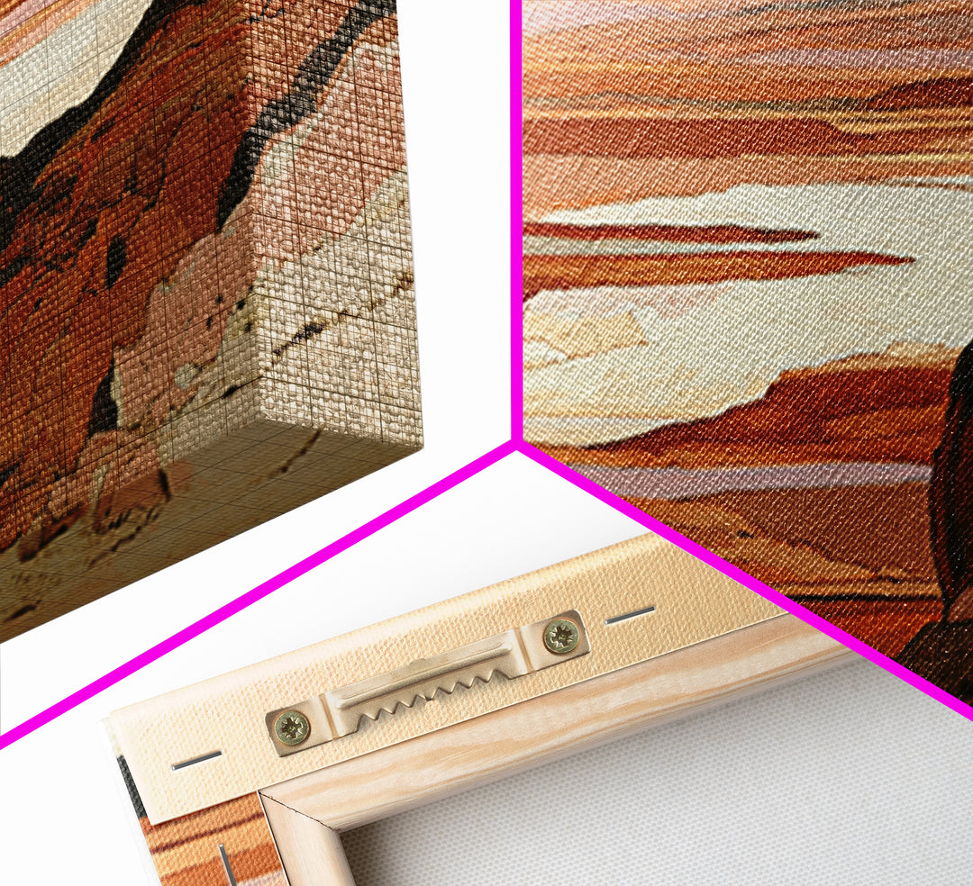 Abstract Mesa Landscape Framed Canvas Print, Desert Art, Abstract Wall Art, Southwestern Decor, Desert, Digital Download Art, DES-3x1-67