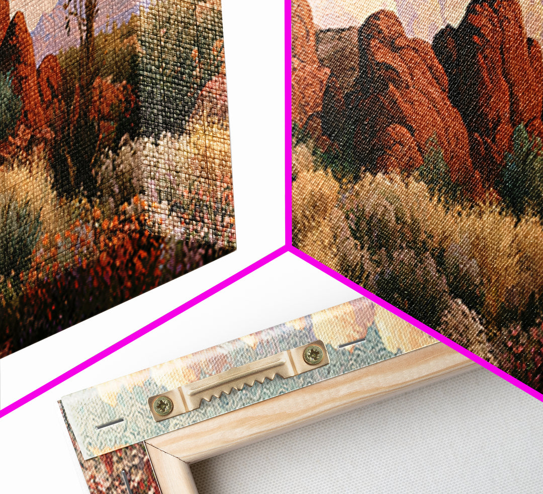 Desert Wildflowers After Spring Rain Framed Canvas Print, Desert Art, Room Decor, Southwestern Decor, Fine Art, Desert, DES-3x1-68