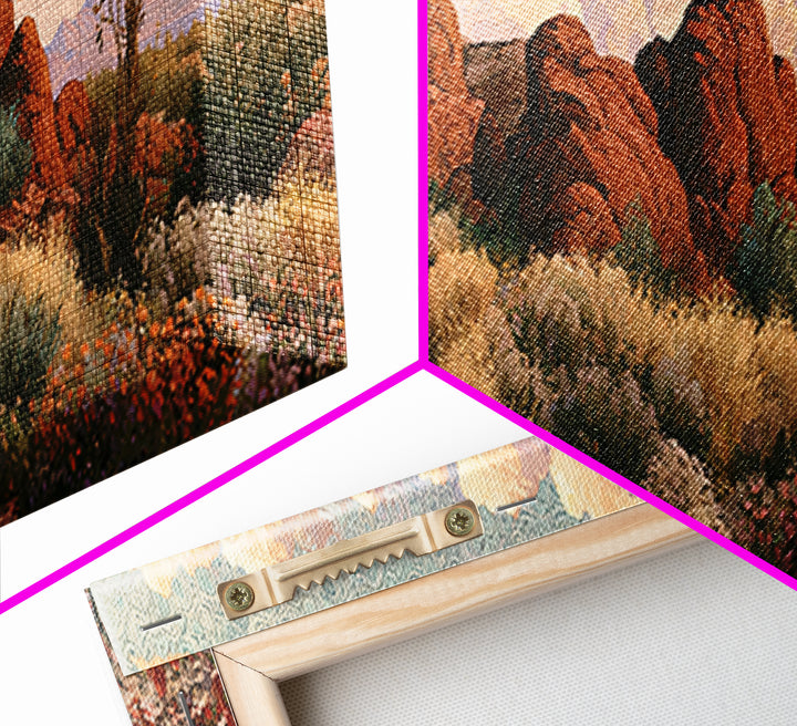 Desert Wildflowers After Spring Rain Framed Canvas Print, Desert Art, Room Decor, Southwestern Decor, Fine Art, Desert, DES-3x1-68