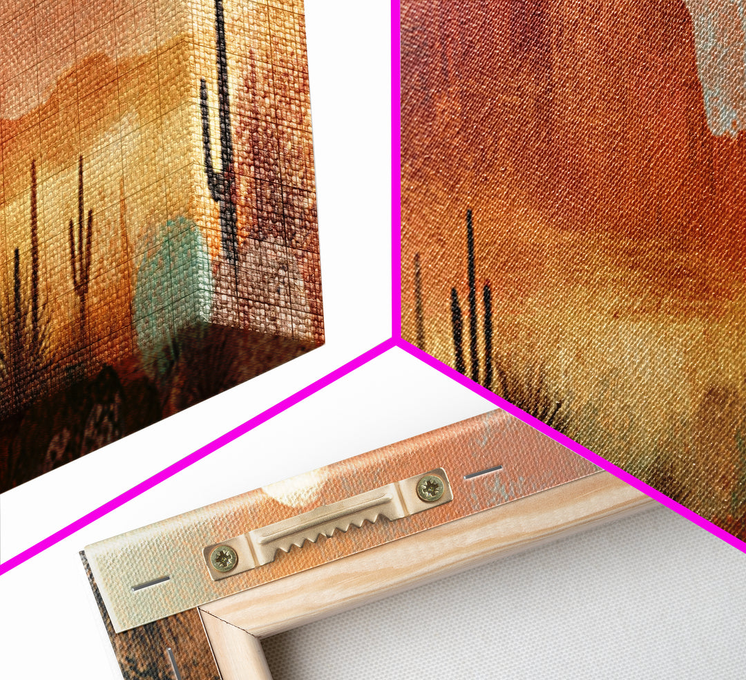 Desert Moon over Rolling Sand Framed Canvas Print, Desert Art, Colorful Wall Art, Southwestern Decor, Fine Art, Desert, DES-3x1-74