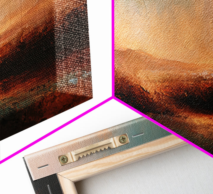 Abstract Heatwave Horizon Framed Canvas Print, Desert Art, Fine Art Print, Southwestern Decor, Oil Painting, Desert, DES-3x1-77