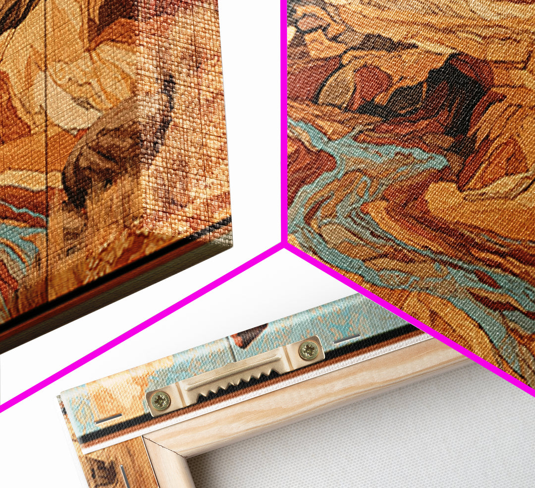 Wind Carved Dune Patterns from Above Framed Canvas Print, Desert Art, Wall Art Prints, Southwestern Decor, Fine Art, Desert, DES-3x1-84