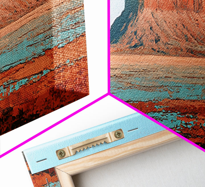 Abstract Mesa Landscape Canvas Print, Desert Art, Boho Wall Art, Southwestern Decor, Watercolor Art, Desert, Living Room Art, DES-3x1-91