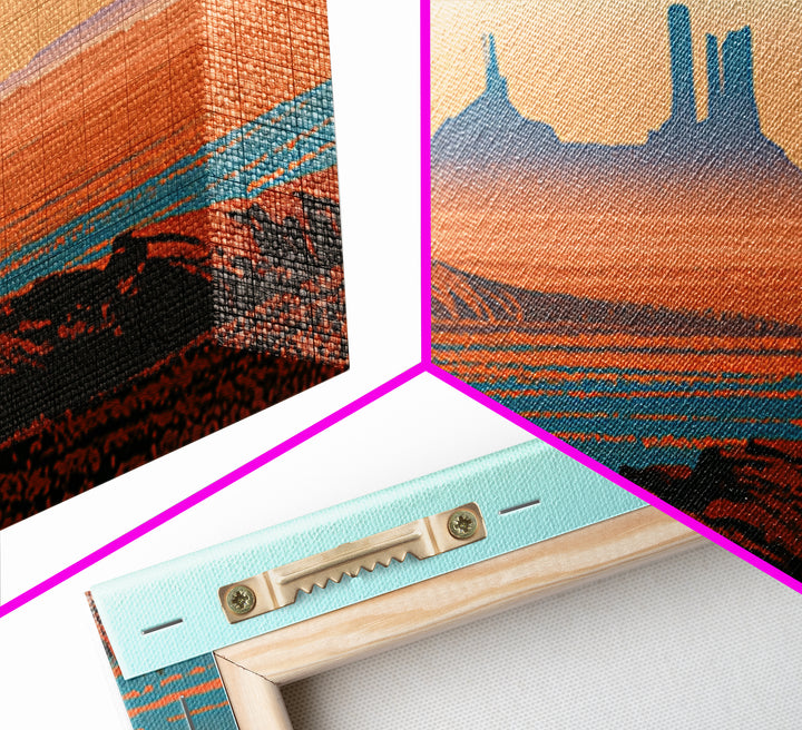 Monument Valley Silhouette Canvas Print, Desert Art, Wall Decor, Southwestern Decor, Fine Art, Desert, Living Room Decor, DES-3x1-97