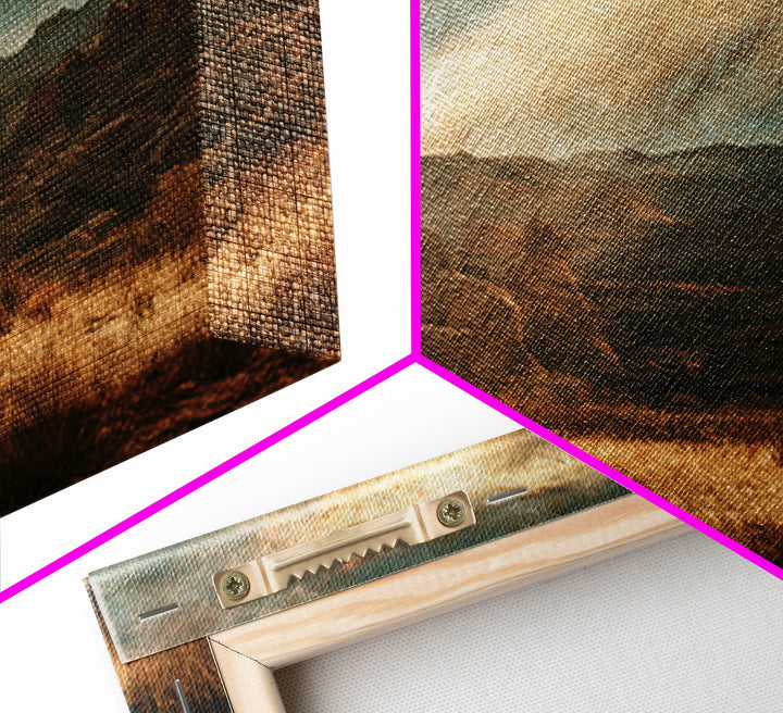 Sandstone Canyon with Dramatic Light Beam Canvas Print, Desert Art, Oil Painting, Southwestern Decor, Desert, Bedroom Wall Art, DES-3x2-68